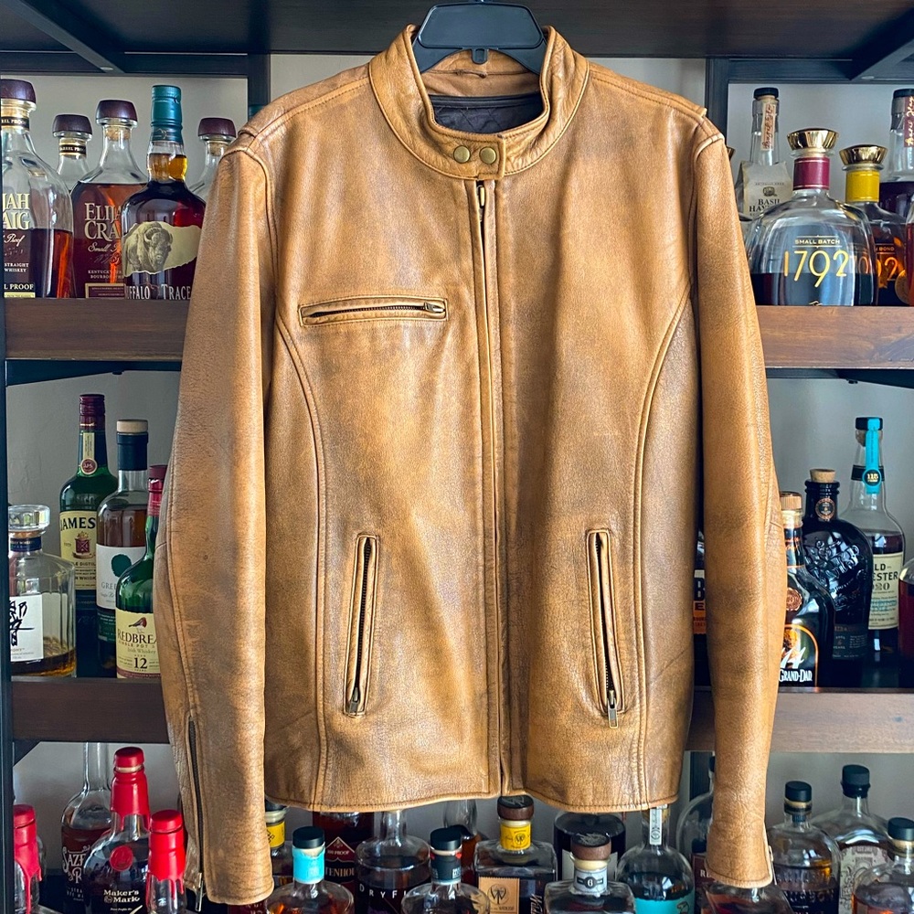 Wilsons Leather insulated coat brown tan jacket XL